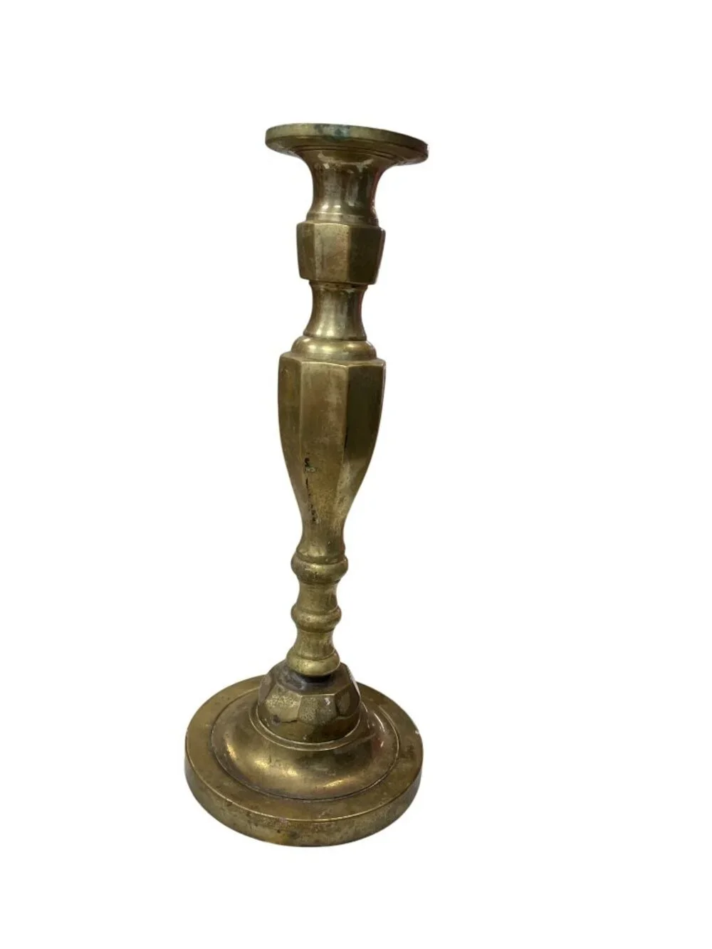 Vintage Solid Brass Candlestick Holder With Elegant Base Design 11